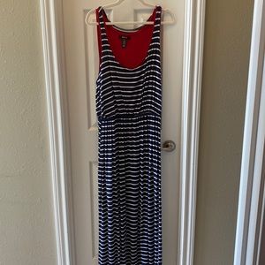Stripped navy blue maxi dress